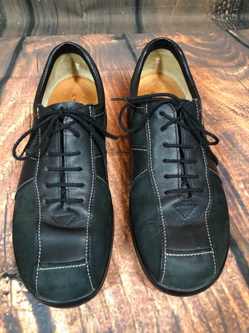 Finn Comfort Womens UK Sz 5 / US 7.5 Narita Black Leather Lace Up Oxfords Shoes